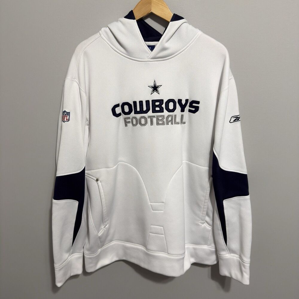 NFL Dallas Cowboys Reebok Authentic Sideline Hooded Sweatshirt Hoodie Large